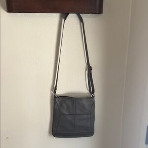 The Sak Gray Leather Crossbody Bag